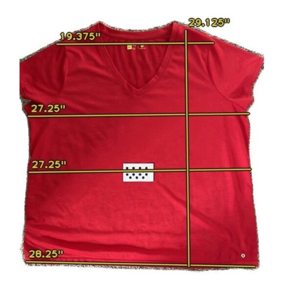 Xersion Size 2X Red V-Neck Semi Fit T-Shirt Tee Athletic Workout Lounge - Picture 3 of 5
